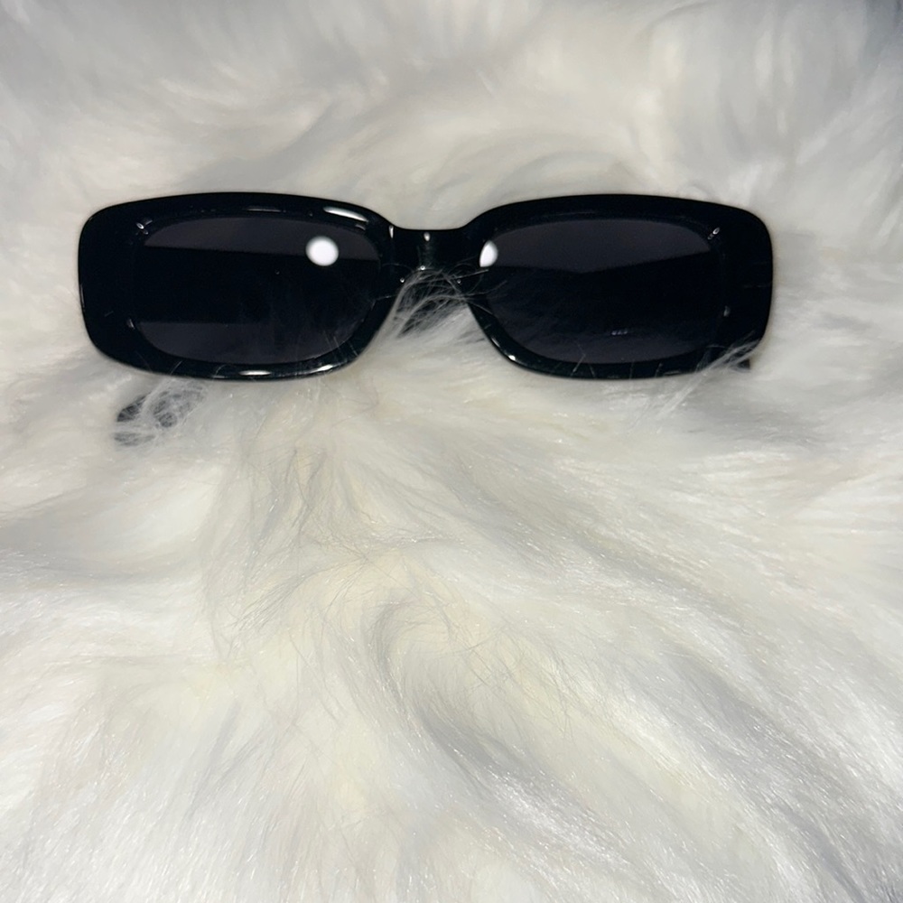 Rectangular Unisex Sunglasses Black - image 2